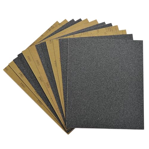 80 Grit Sandpaper 12PCS, Wet Dry Sandpaper Sheets 9 x 11 Inch, Silicon Carbide Abrasive Sanding Sheets, Sand Paper for Wood Furniture Finishing, Metal Sanding, Automotive Polishing - style: 80 Grit