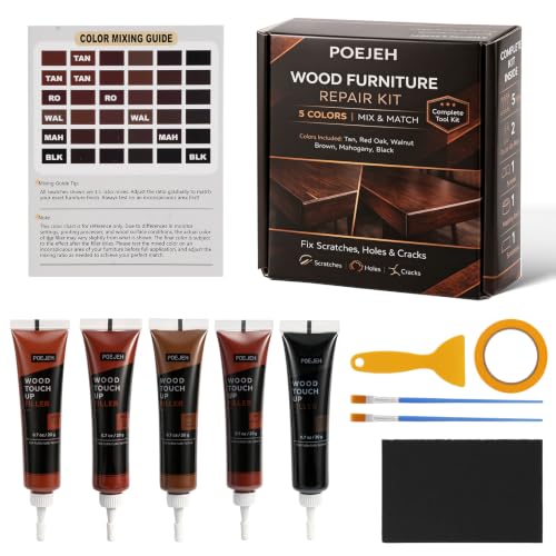 5‑Color Dark Wood Filler Repair Kit, Anti‑Crack Restore Set - size: 5 Dark Colors