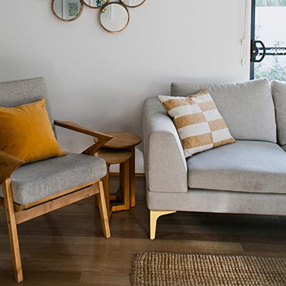 4PCS 5 Inch Gold Metal Furniture Legs Feets Heavy Duty Triangle Chair Legs - size: 5 inch