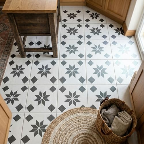2 Pcs 12" x 12" Tile Stencil Painting Stencil for Walls and Floors - Reusable - Stencils for Painting - Stencil for Home Decor (Nordic Star) - style: Nordic Star