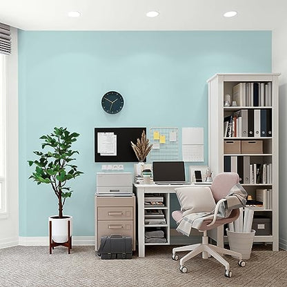 Glidden Total Interior Wall Paint & Primer All-in-One, Misty Aqua/Aqua, Flat, 1 Gallon - color: Misty Aqua, size: 128 Fl Oz (Pack of 1)