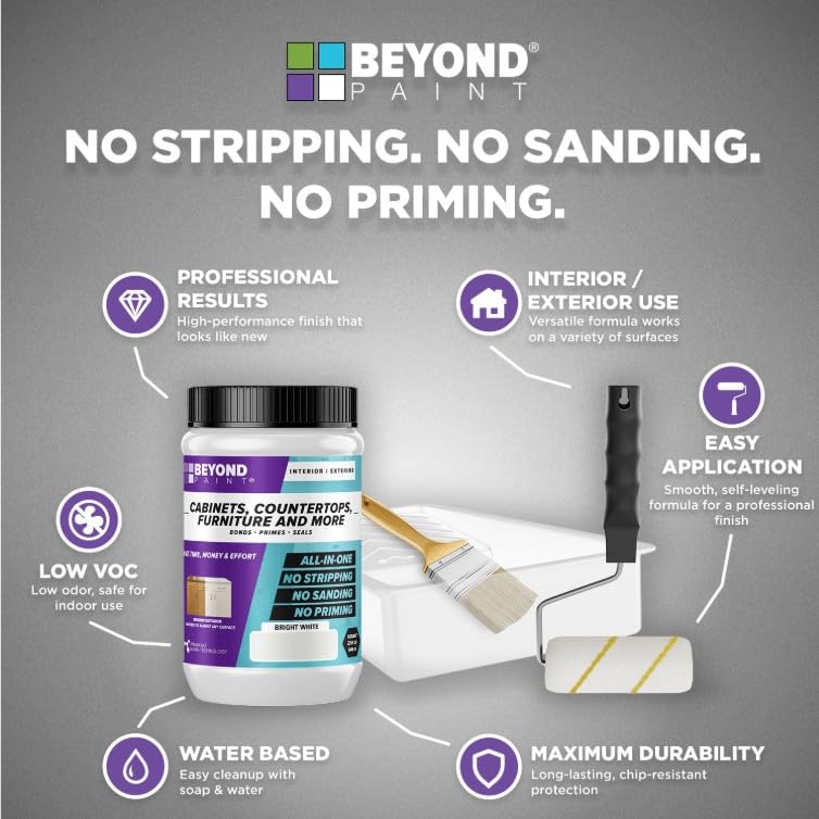Beyond Paint Cabinet Makeover Kit with Paint and Tools for Cabinets, Countertops, Furniture and Doors, Cabinet Kit, Sand - color: Sand
