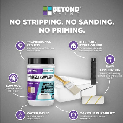 Beyond Paint Cabinet Makeover Kit with Paint and Tools for Cabinets, Countertops, Furniture and Doors, Cabinet Kit, Sand - color: Sand