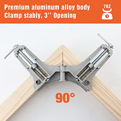 PONY 2-Pack 90 Degree Corner Clamps, 3" Max Opening, 200 lbs Clamping Force
