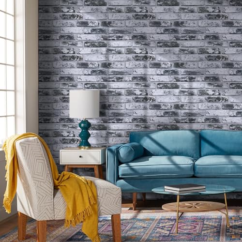 Commomy Faux Brick 3D Wall Panels Peel and Stick 12 pcs of 22.8" x 11.8" - color: Large Brick-B