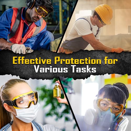 COOLJOB Safety Goggles Over Glasses with Anti-Fog Clear Lens - style: Goggle (Pack of 3)