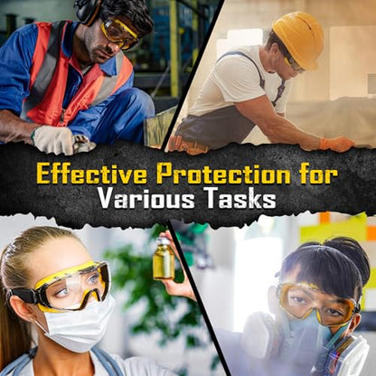 COOLJOB Safety Goggles Over Glasses with Anti-Fog Clear Lens - style: Goggle (Pack of 3)