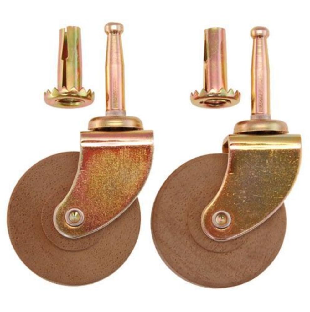 Van Dyke's Restorers Classic Wooden Wheel Ball Bearing Steel Stem Caster, 2 Inches Wheel Diameter (Set of 2) - style: 2"