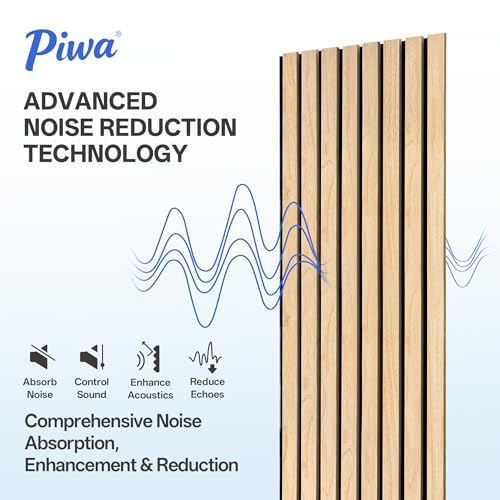 PIWA Acoustic Wood Slat Wall Panels, 10 Pack 23.6"x11.8" Oak - color: Oak, size: 24x12" 10pcs