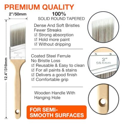 Great Andrew 12 Pack 2-inch Angle Paint Brushes, Wood Handle - size: 12 PCS, 2-In