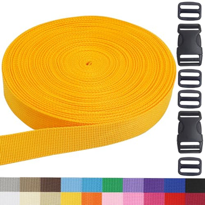 Gold 1 inch Webbing Strap Kit for DIY Crafts-Backpacks-20yds - color: Gold