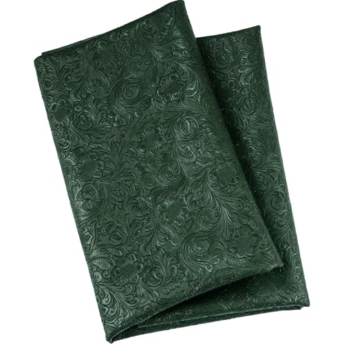 HGUAN Embossed Faux Leather Fabric 1 Yard Cut 36"x53" Embossed Vinyl Suitable for Upholstery Furniture Seat, Handmade DIY Projects (Blackish Green) - color: Blackish Green