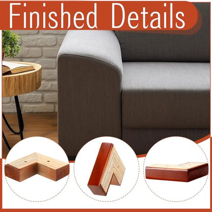 Geelin 4 Pack 1 Inch Wood Furniture Risers L-Shaped Bed Riser, Brown - color: Brown, size: 1 Inch