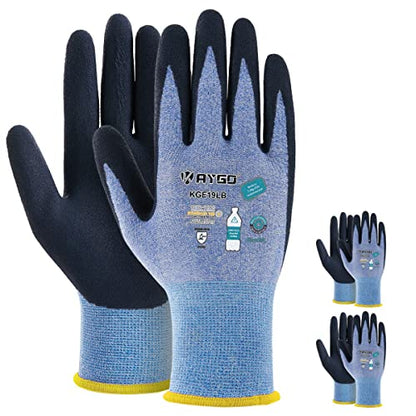 KAYGO Women's Work Gloves, Sandy Latex Grip, Breathable - color: Blue, size: Large