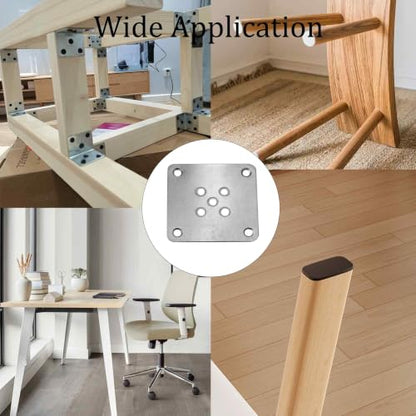 6PCS 8x8cm(3.15"x3.15") Furniture Leg Mounting Plates, Metal Flat T-Plate Connector Bracket with Screws for Sofa Chair Cabinet Table Leg Repair Replacement DIY - size: 3.15"x3.15"