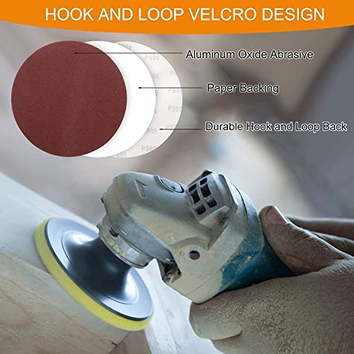 80 Pieces Sanding Discs Set, 8 inch Hook and Loop Sandpaper