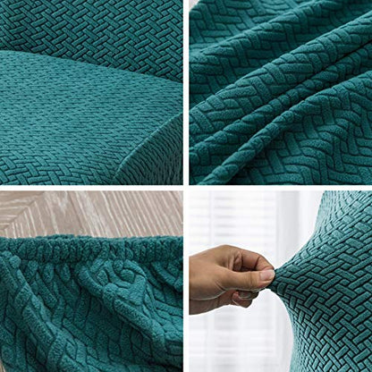 Genina Stretch Chair Covers for Dining Room Kitchen Parsons Set of 4 - color: Teal, size: 15-19in Not waterproof