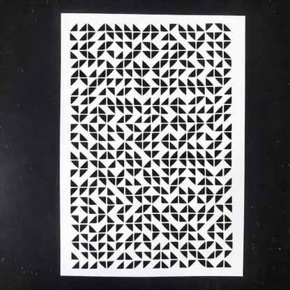 TIAMECH A4 Reusable Geometric Triangle Grid Stencil for Painting - color: Geometric Triangle Grid