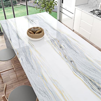 Luxury White Marble Contact Paper Peel and Stick for Countertops