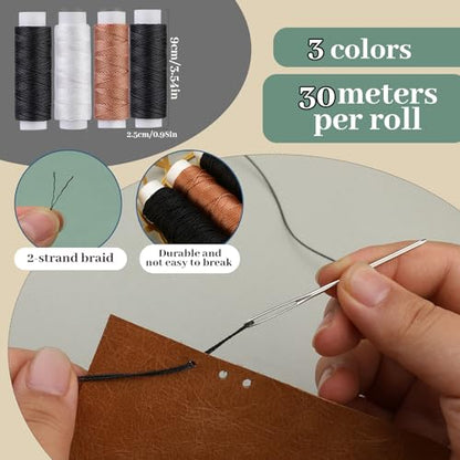 Yizzvb Heavy Duty Sewing Kit Thread Hand Needles Awl Sewing Supplies - color: 78 Pcs