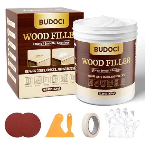 White Wood Filler, 10.58 Oz, Sandable Paintable Wood Putty