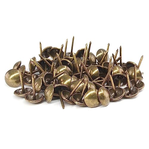 30mm Bronze Antique Upholstery Nails, Round Large-Headed Nail, Bronze Furniture Tacks for Furniture Cork Board Wooden Furniture Decorative DIY Projects 20Pcs (Bronze, 1-3/16")