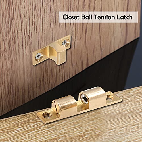 Uenhoy 10 Pcs Solid Brass Dual Ball Tension Latch 2" Silver Tone - color: Silver, size: 50mm, 10pcs