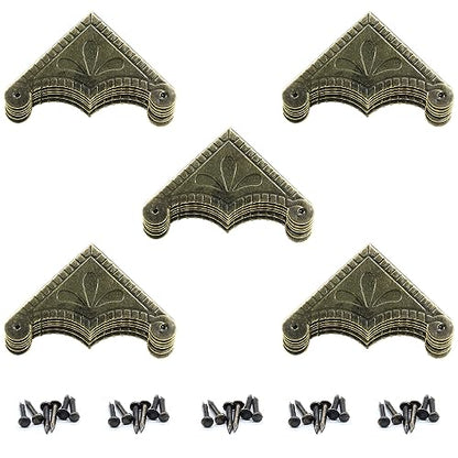 Antique Box Corner Protectors, 2.3"x2.3"x0.5", 30Pcs - size: 2.3"x2.3"x0.5"