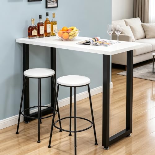36 Inch Metal Bar Table Legs, Heavy Duty Steel Dining Table Legs with Adjustable Feet, Easy to Install, Black, Set of 2 for Workbench, DIY Furniture,36 inch Height x 13.8 inch Wide - size: H36"x W13.8" U Shape