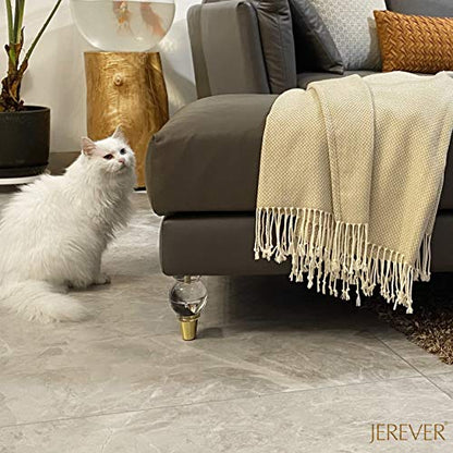 Acrylic Furniture Legs Replacement Sofa Feet Cabinet Modern Clear Decor DIY Legs Classical Style Set of 4 ((5.1inch) - size: 5.1inch