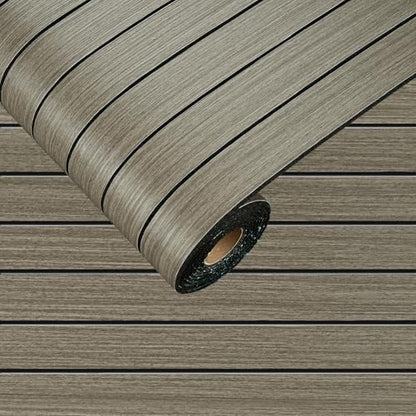 3D Dark Brown Wood Slat Wall Panel Wallpaper Peel and Stick - color: Dark Brown