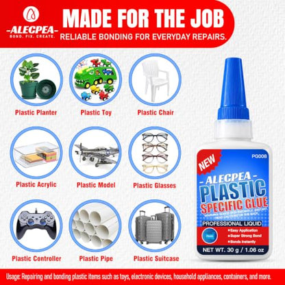 ALECPEA Plastic Glue 30g, Thin Formula for ABS, PVC, PS and Models - color: Plastic Glue