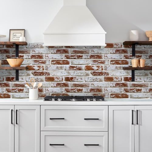 Commomy Faux Brick 3D Wall Panels Peel and Stick 12 pcs of 22.8" x 11.8" - color: Large Brick-A