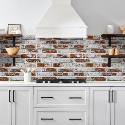 Commomy Faux Brick 3D Wall Panels Peel and Stick 12 pcs of 22.8" x 11.8" - color: Large Brick-A