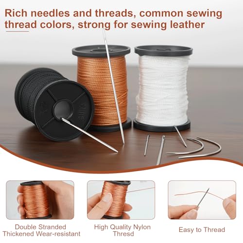 Poexuzi Upholstery Repair Sewing Kit Thread for Leather,Shoe,Carpet