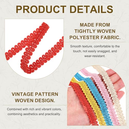 MECCANIXITY Gimp Braid Trim 1/2" x 14 Yards Polyester, Red - color: Red