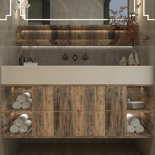 3yecao 31"×157"Brown Wood Wallpaper Peel and Stick Wood Grain Contact Paper - color: Brown, size: 31" x 157"