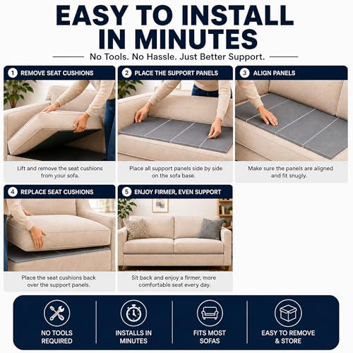 Greaton, Heavy Duty Couch Support Board, 21.5" x 72" Extra Thick Wood Base to Fix Sagging Seats, Reinforced Under Cushion Panel for Sofas, Chairs & Loveseats, Furniture Seat Saver, Easy Installation - size: Sofa