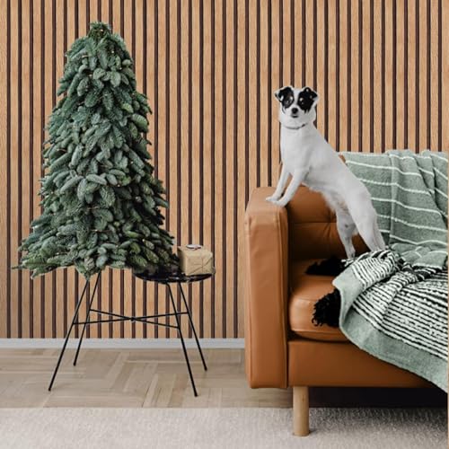 Yun-aeon Natural Wood - Tan Slats Peel and Stick Wallpaper for Wall - color: Tan, size: 17.3" x 300"