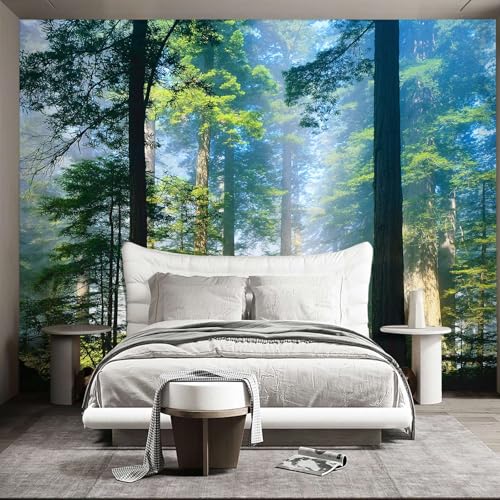 Forest Landscape wall murals Woodland Tree Peel and Stick Wallpaper for Bedroom Living Room - 58"x80" - color: W06, size: 58"x80"