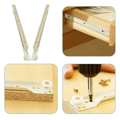 Uonlytech 14 Inches Drawer Rails Slide Track Dresser Rails Replacement Parts Under Drawer Slides Side Mount for Heavy Duty Storage