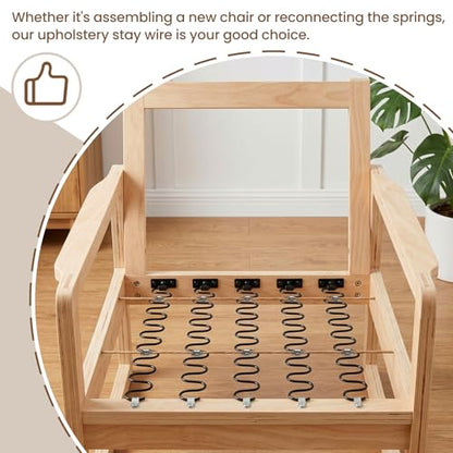 SOUJOY 131ft Upholstery Stay Wire for Sofa Furniture Springs, Paper Wrapped Wire 9 Gauge with 80 Clips, Couch Spring Repair Kit