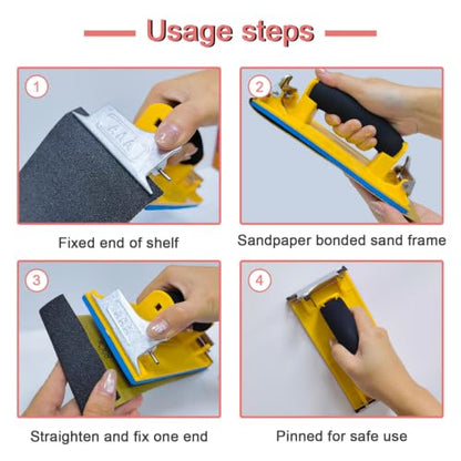 Hand Sander, Sandpaper Holder with Sponge Handle, 2 Pack - size: 2 pack