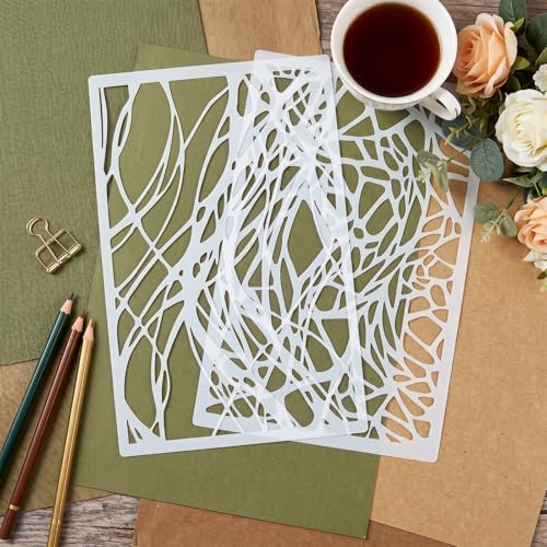 12PCS Stencils for Painting, Mixed Geometric Flower Stencils Kit
