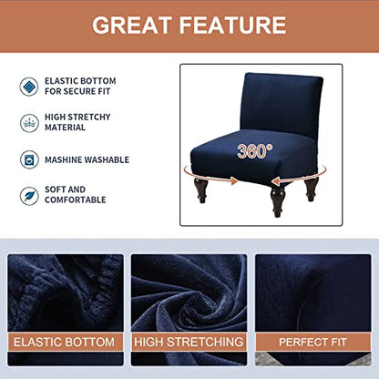 Eco-Ancheng Armless Chair Slipcover - Removable, Washable, Printed Accent Chairs for Living & Dining Room - color: A27