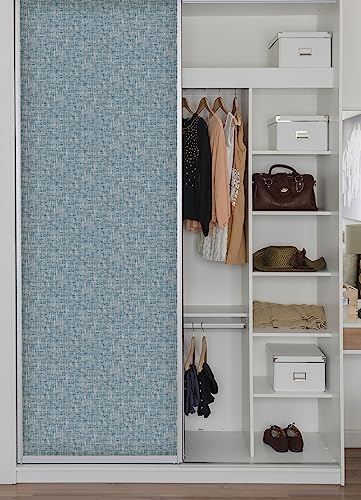 NuWallpaper NU2918 Navy Poplin Texture Peel & Stick Wallpaper, Blue - color: Navy