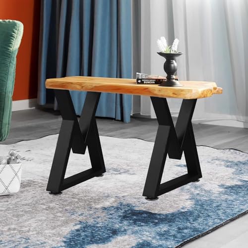 NXN-HOME 16'' Tall Metal Table Legs for Furniture, Bench Legs, Coffee Table Legs, Heavy Duty Desk Legs, Mid Century Home DIY Projects Black Furniture Legs(16”H x 11.8”W) - size: 16 inches-V Shape