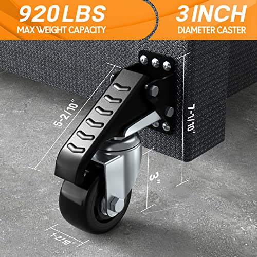 SOLEJAZZ Retractable Workbench Casters Wheels Set of 4 Heavy Duty, 920Lbs