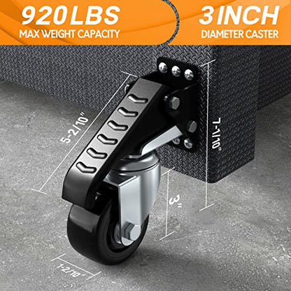SOLEJAZZ Retractable Workbench Casters Wheels Set of 4 Heavy Duty, 920Lbs