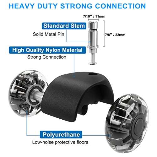 Omyoffice 2" Office Chair Wheels Set of 5, Black Heavy Duty Chair Caster - color: Black